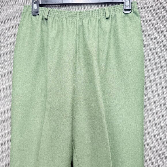 Alfred Dunner Womens Size 16 Green Elastic Waist Pants Polyester Blend - Picture 4 of 9